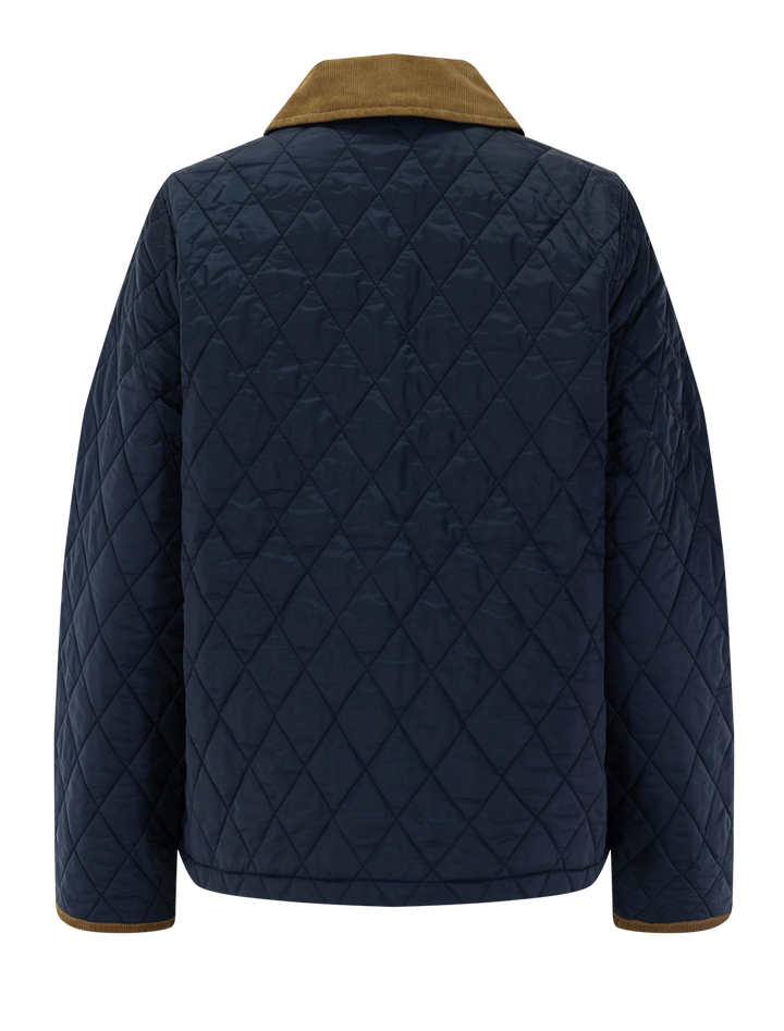icons cropped liddesdale quilted jacket in dark navy