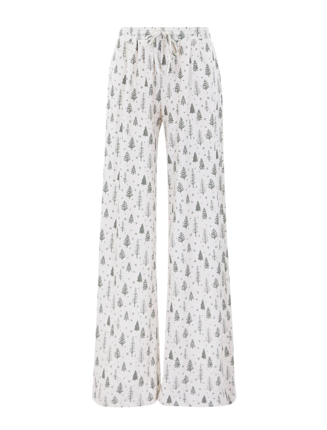 waffle thermal henley pj set in white fir trees