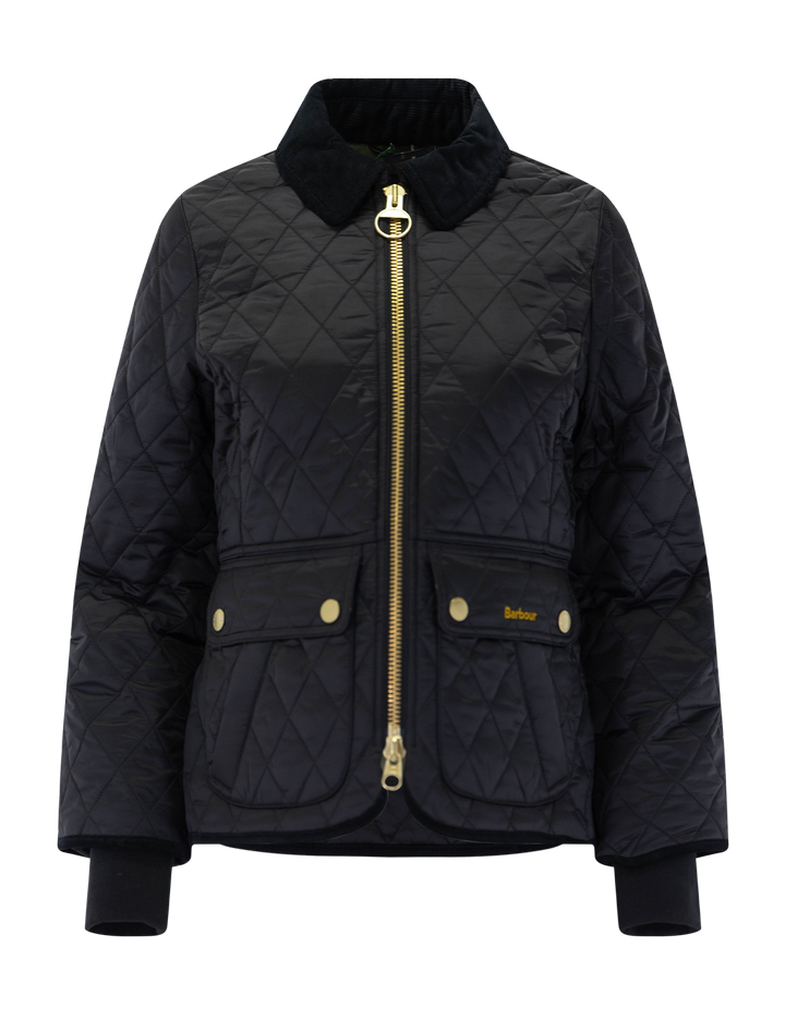 beadnell quilted jacket in black