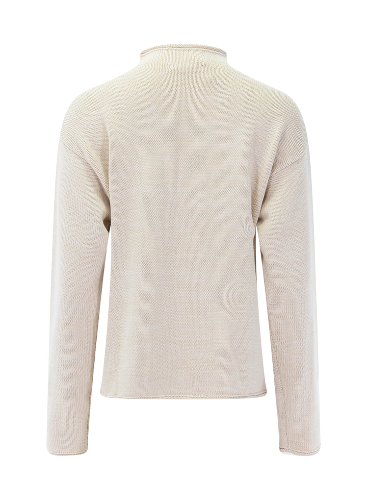 elsie roll neck sweater in wheat heather