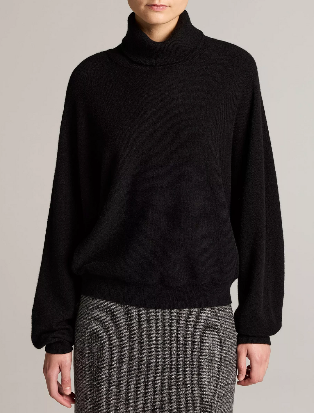 dolman turtleneck sweater in black