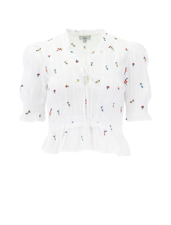 fontaine top in embroidered wildflowers