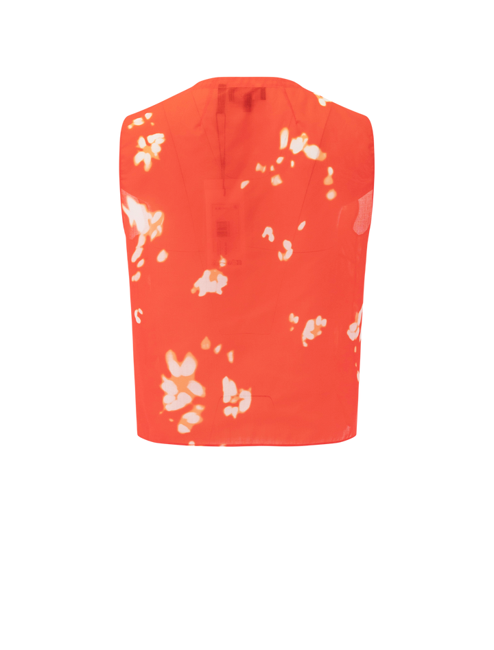 sleeveless shell in poppy shadow floral