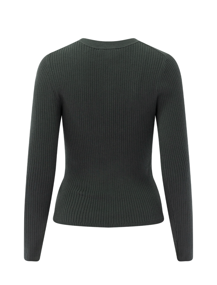 angled rib crewneck sweater in elm