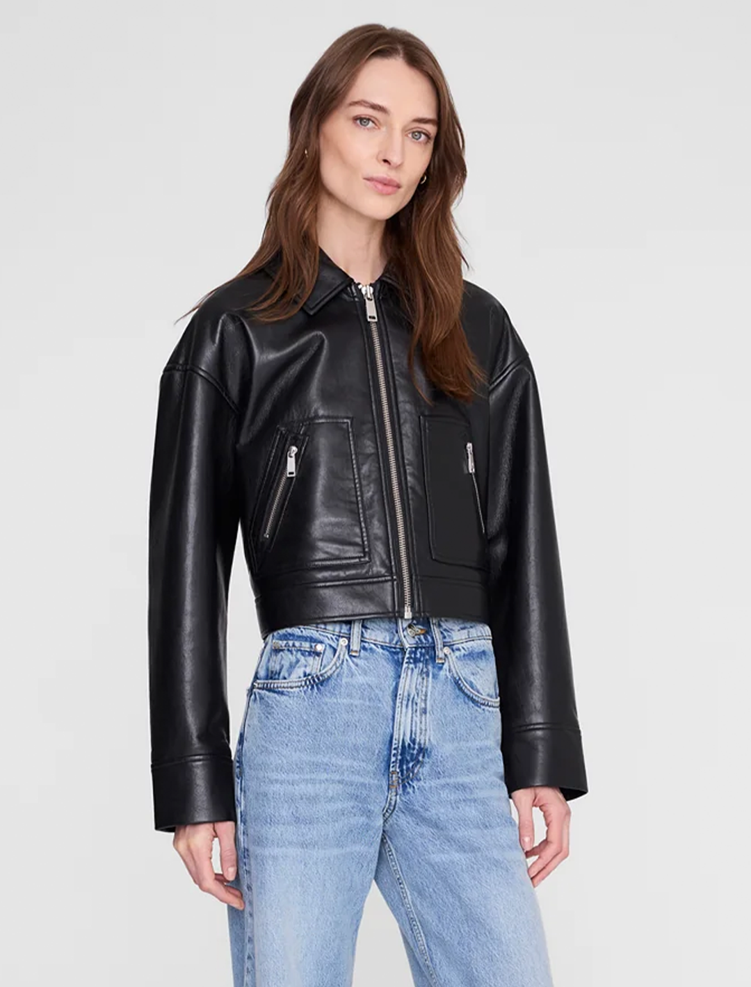 assan jacket in black leather