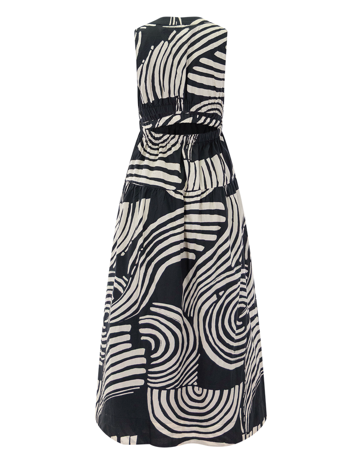 genevieve dress in onyx waves