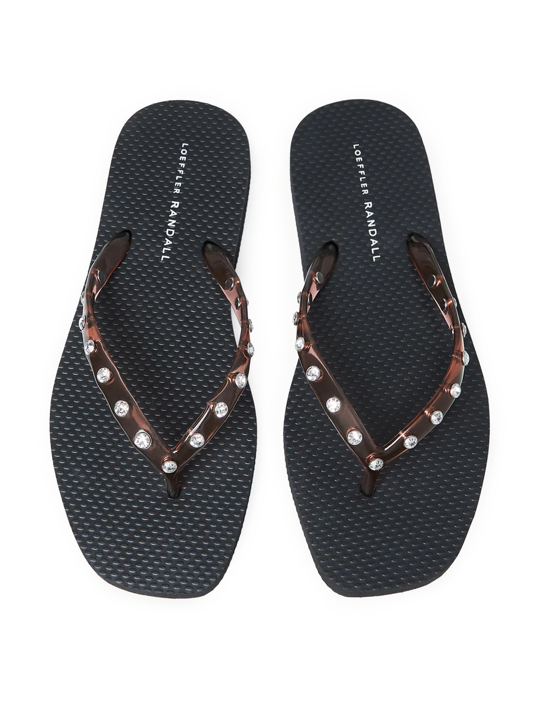 taryn jelly flip flops with rhinestones
