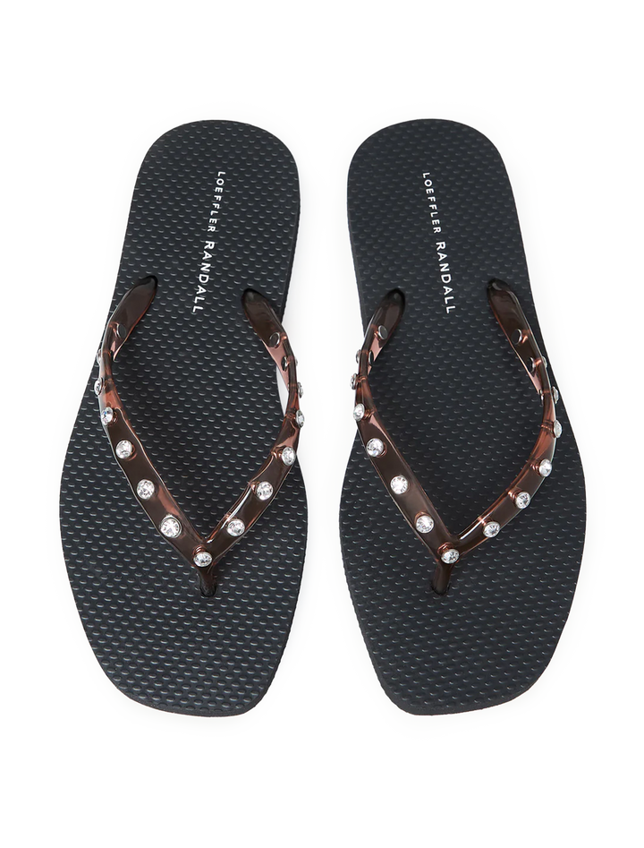 taryn jelly flip flops with rhinestones