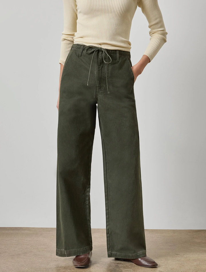 washed twill pant in juniper