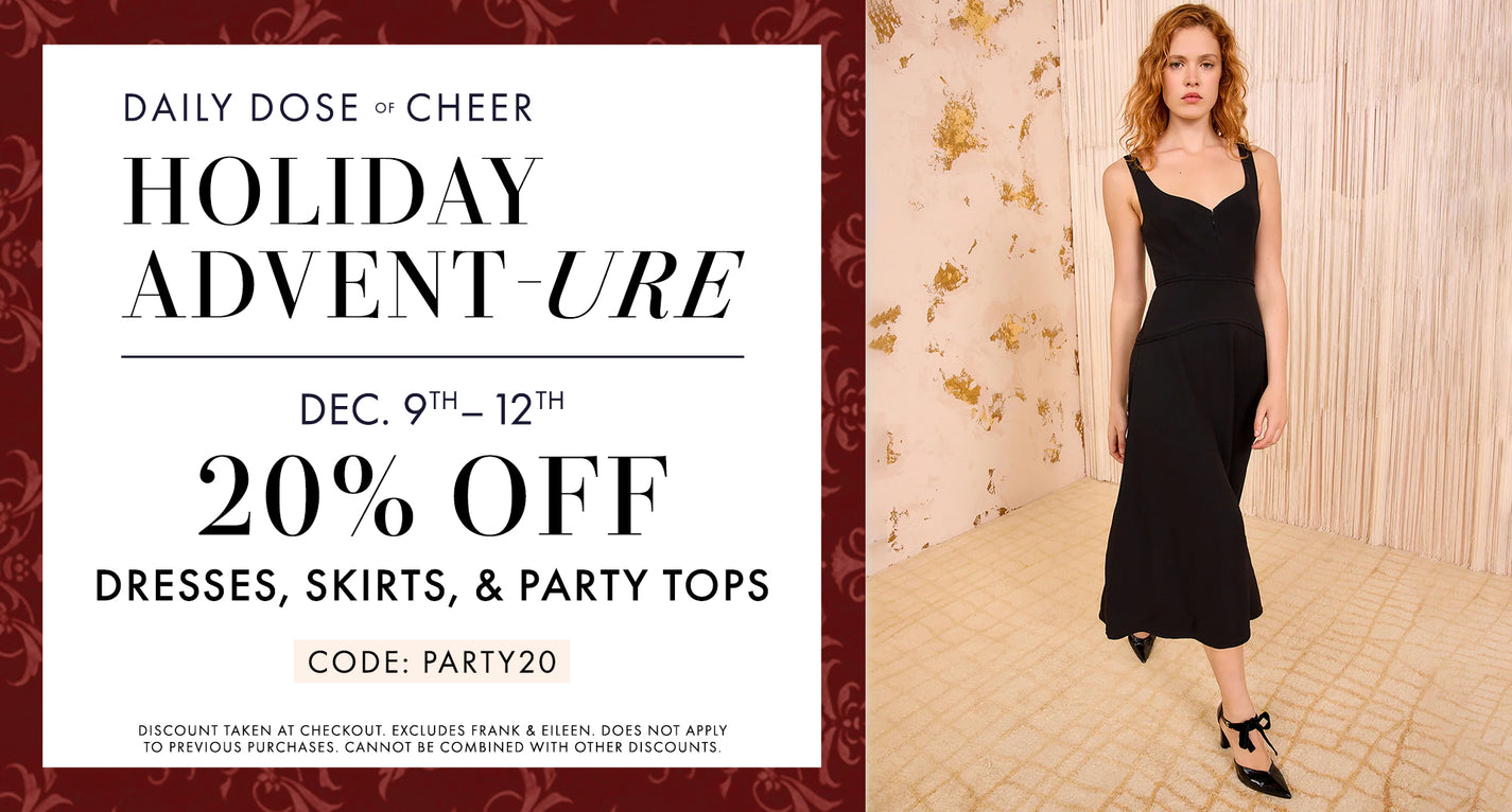 20% off dresses, skirts, & party tops