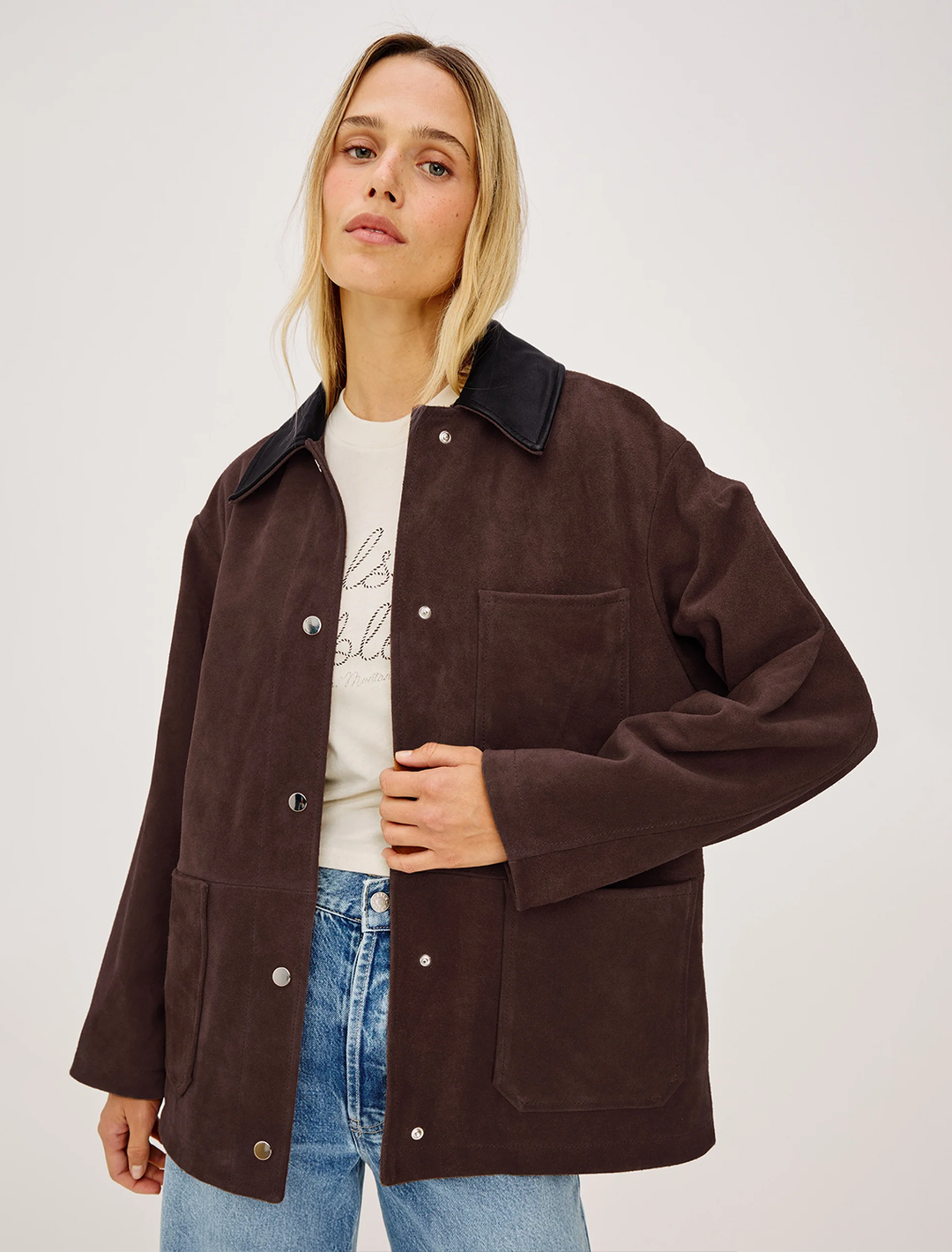 jaxton suede jacket in espresso