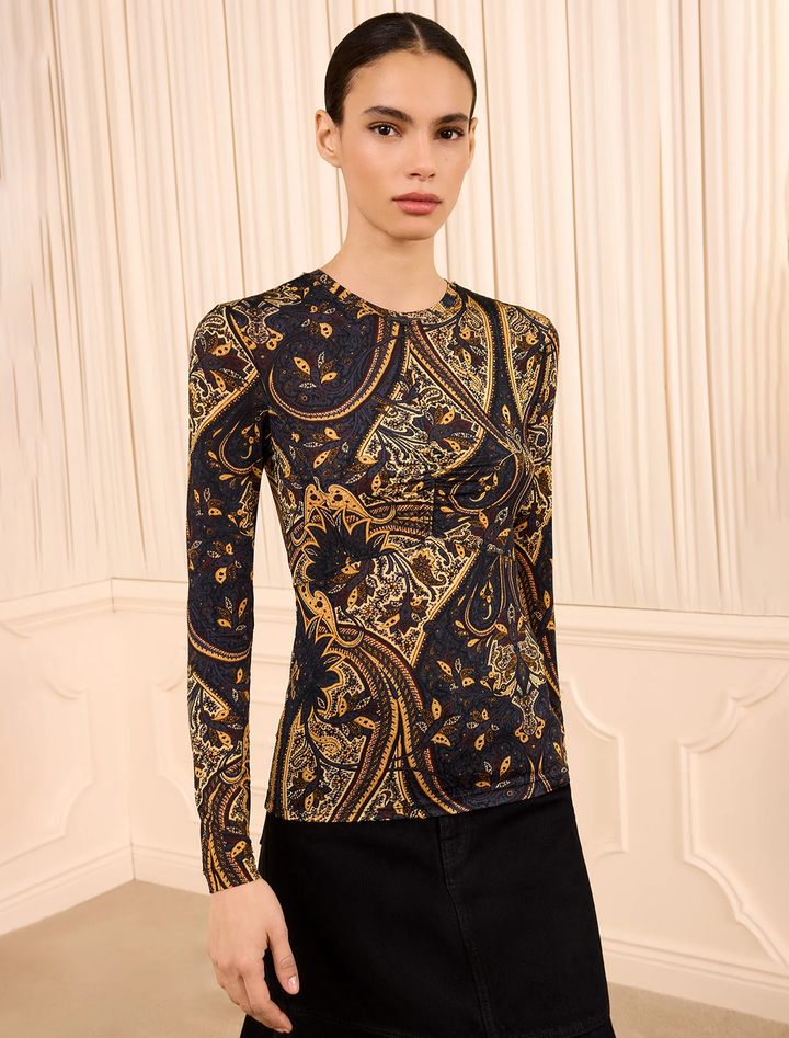 neri top in twilight paisley
