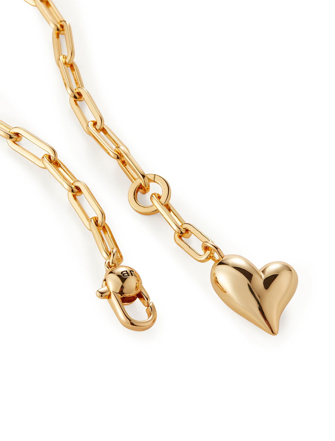 puffy heart necklace in gold