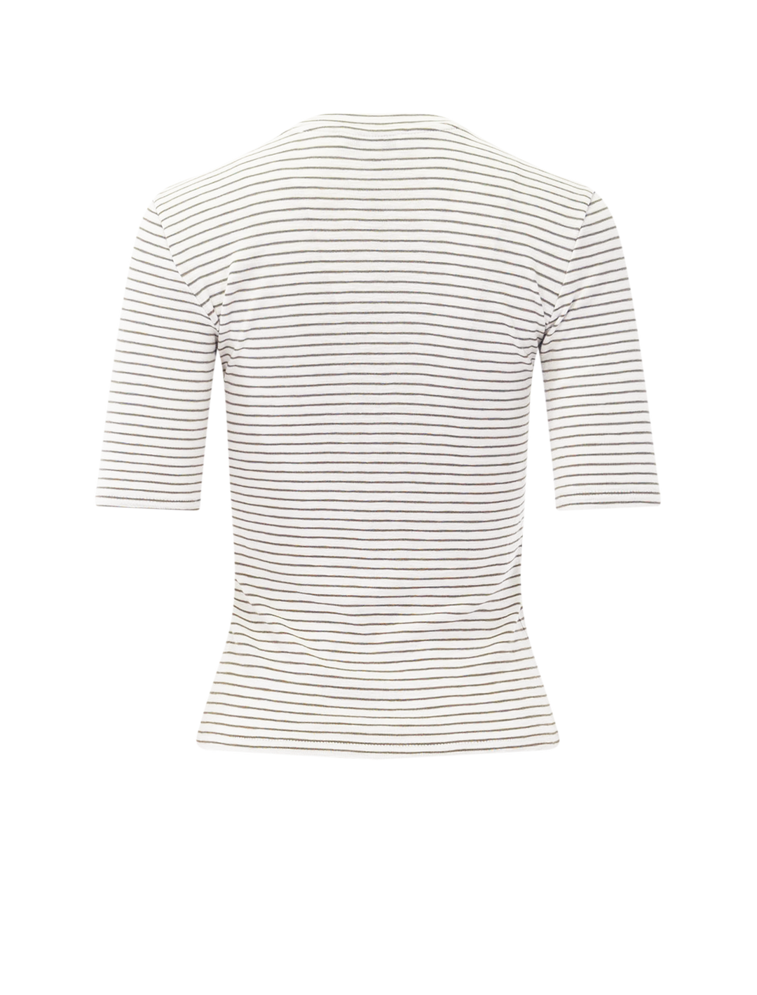 striped elbow sleeve crew in tapenade combo