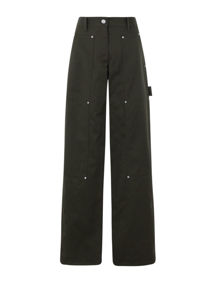 carpenter pants in dark moss