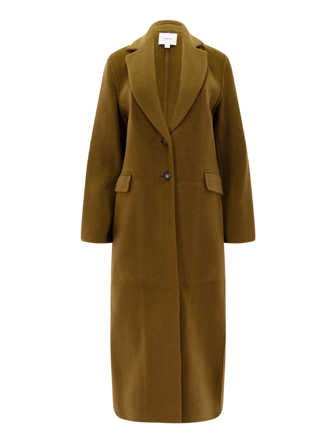classic coat in moss ochre