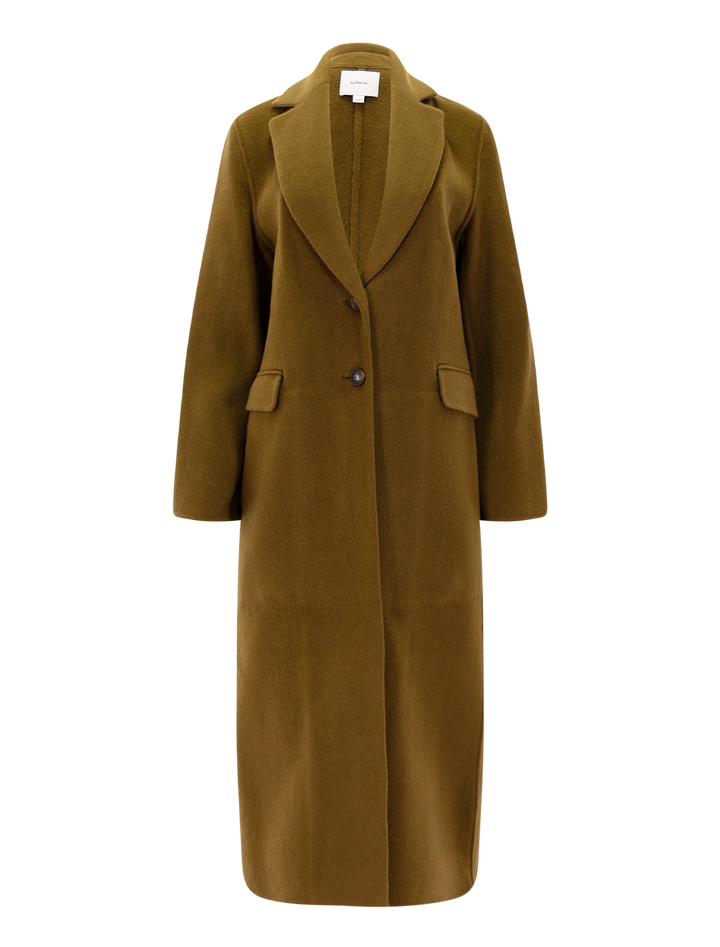 classic coat in moss ochre