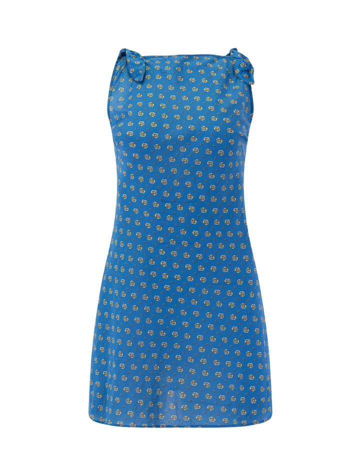 maltina dress in santorini blue cadiz foulard