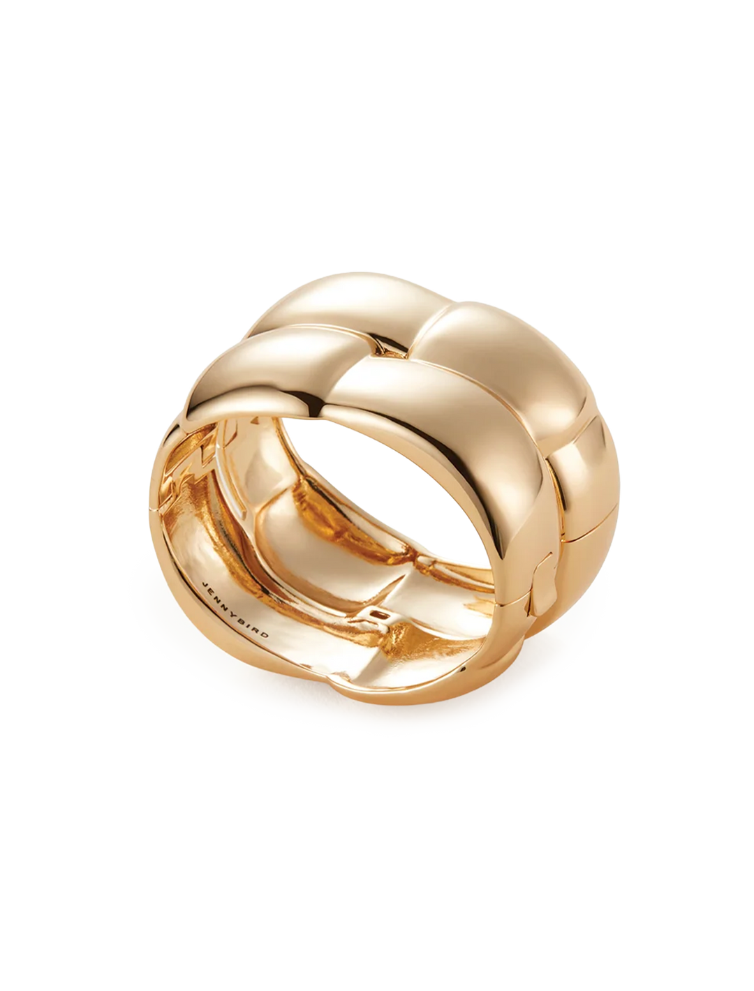 mega woven square bangle in gold