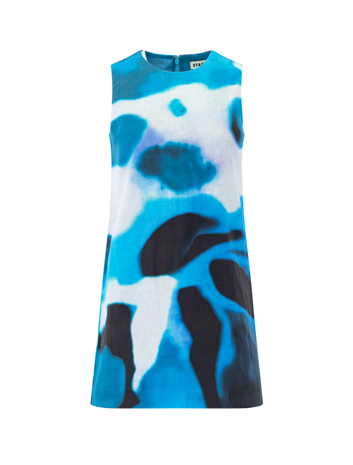 brea linen dress in blue haze