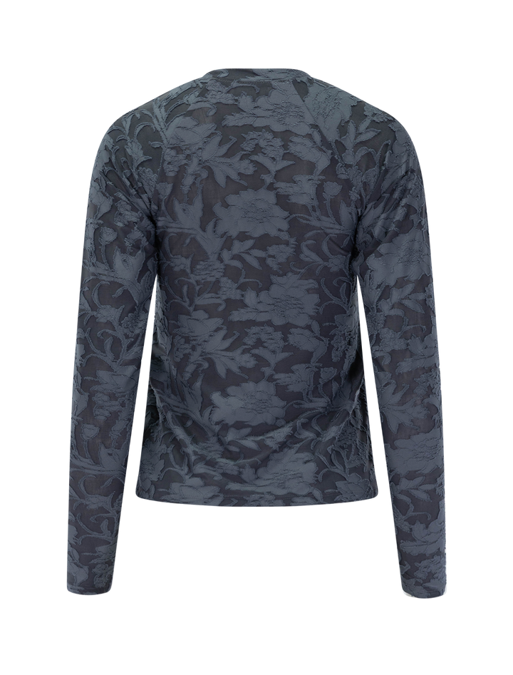 cecelia floral long sleeve tee in charcoal