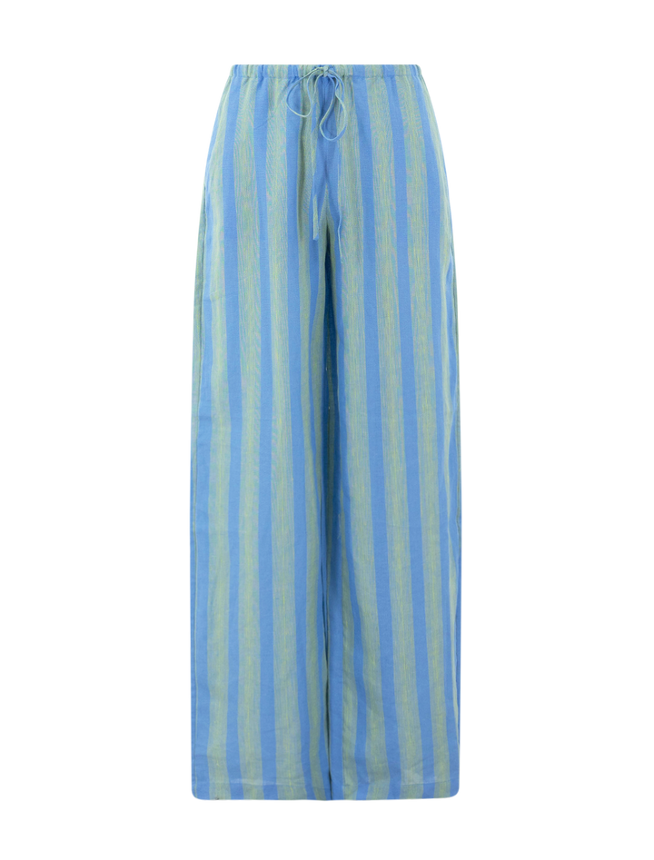 mateo pant in linen seaport stripe