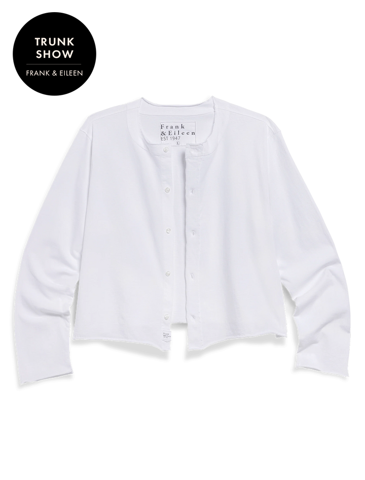 jackie t-shirt cardigan in white