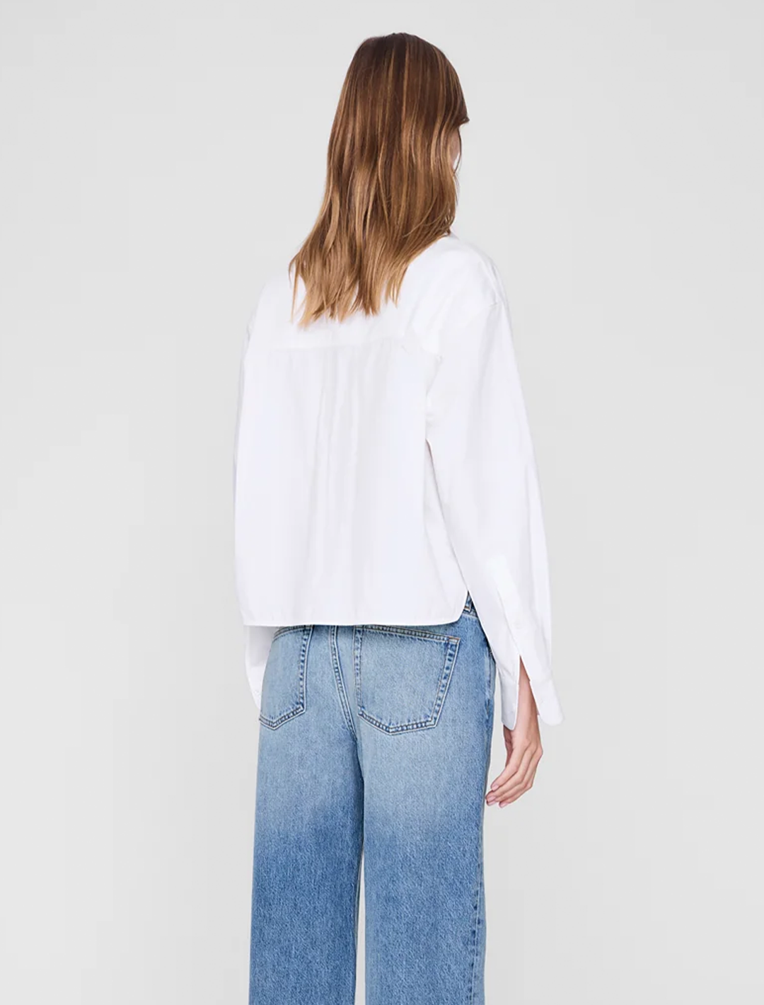 scott cropped shirt in white