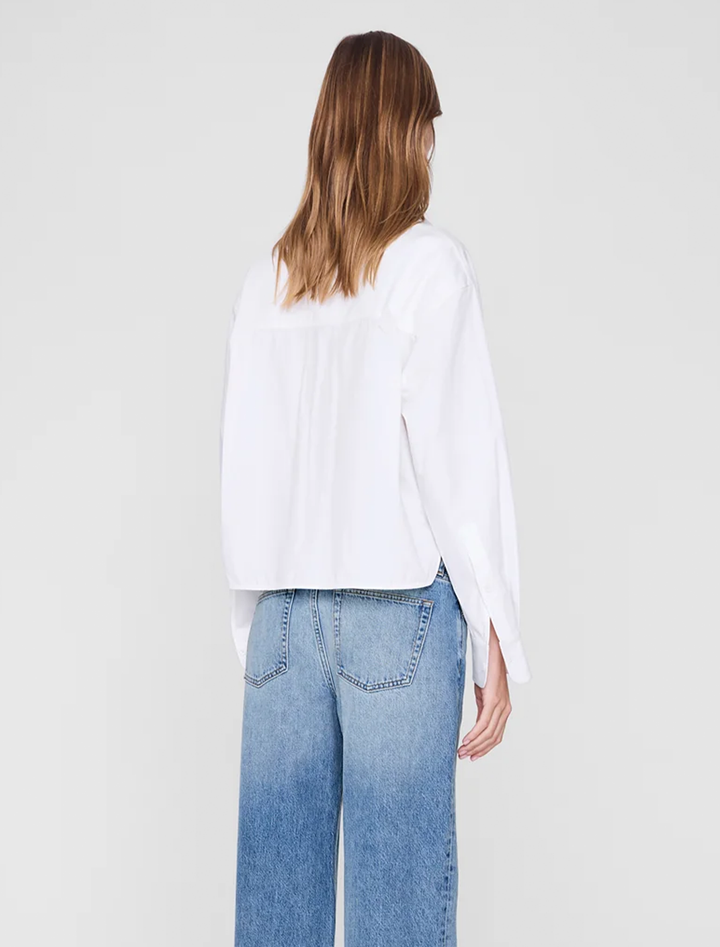 scott cropped shirt in white