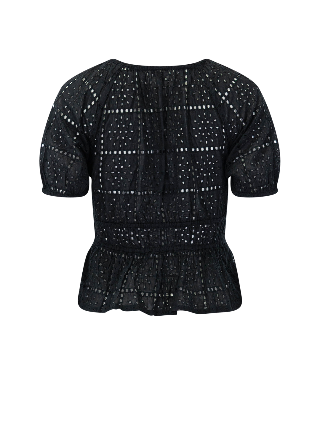 argenta top in black grid embroidery