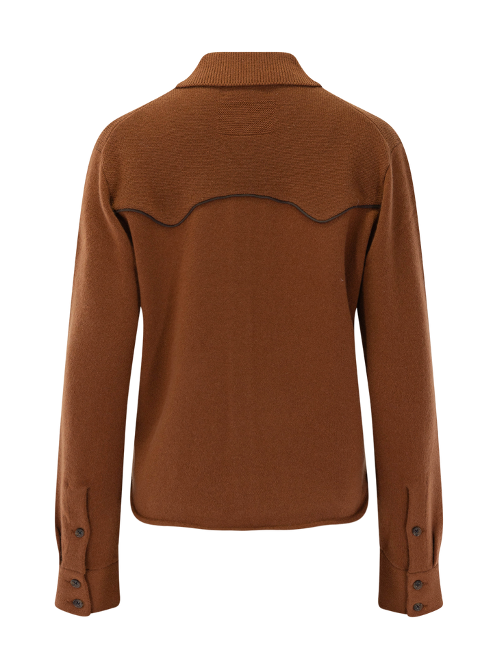 cropped western shirt in burnt sienna