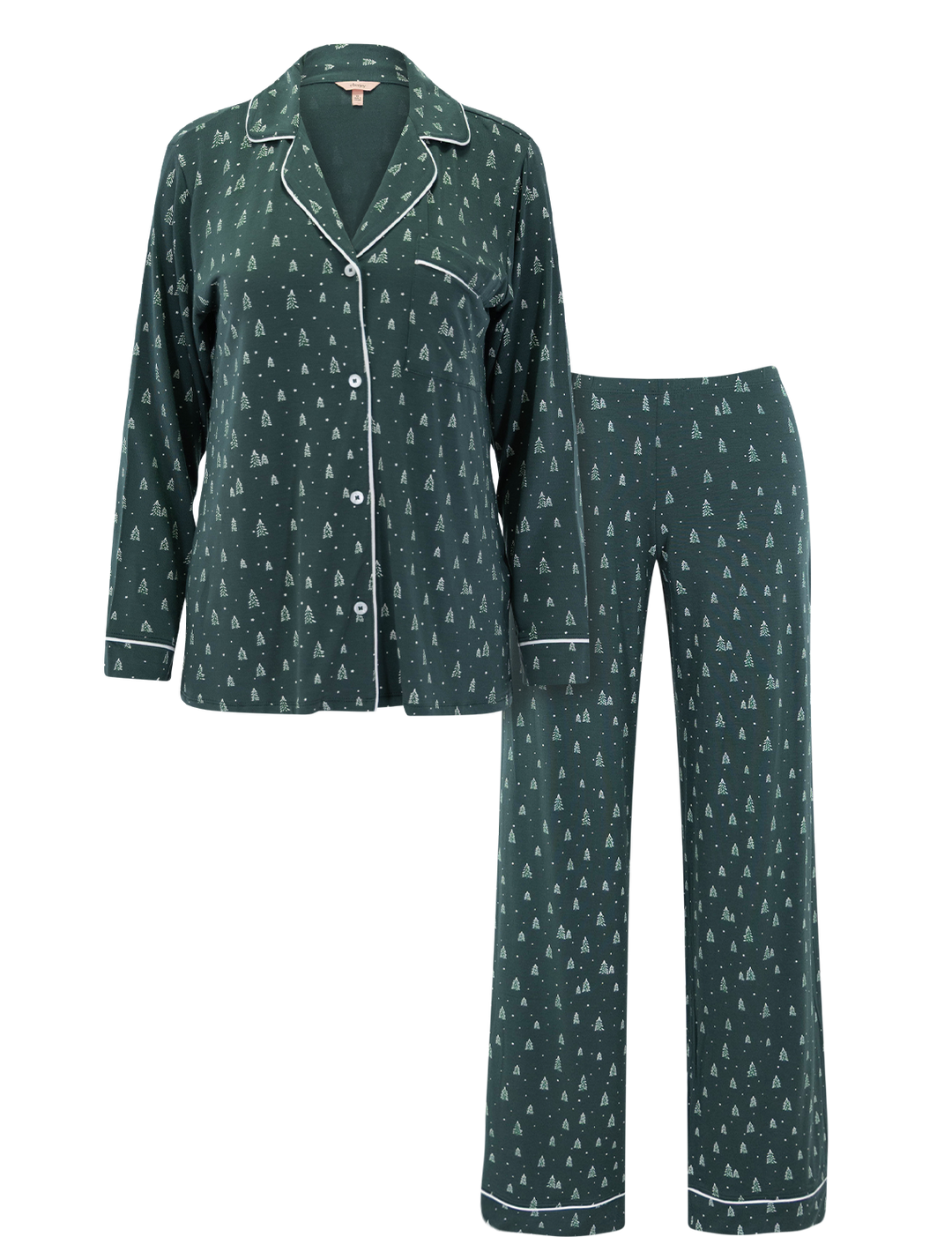 gisele long pj set in winter pine