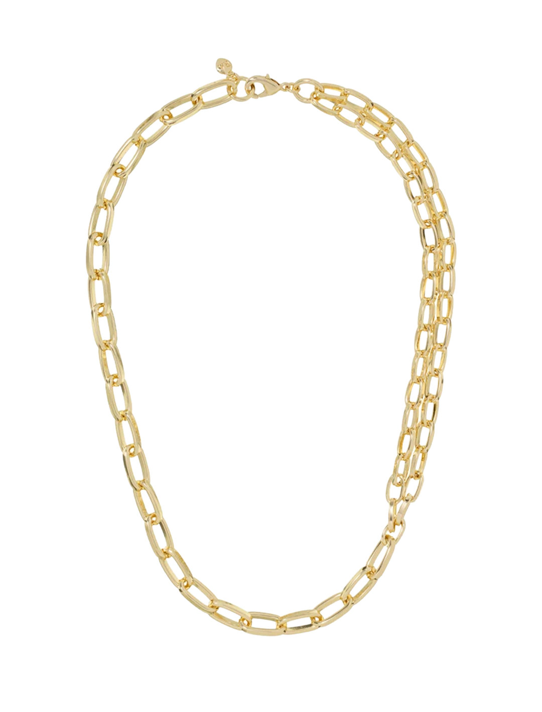 the paperclip double chain necklace