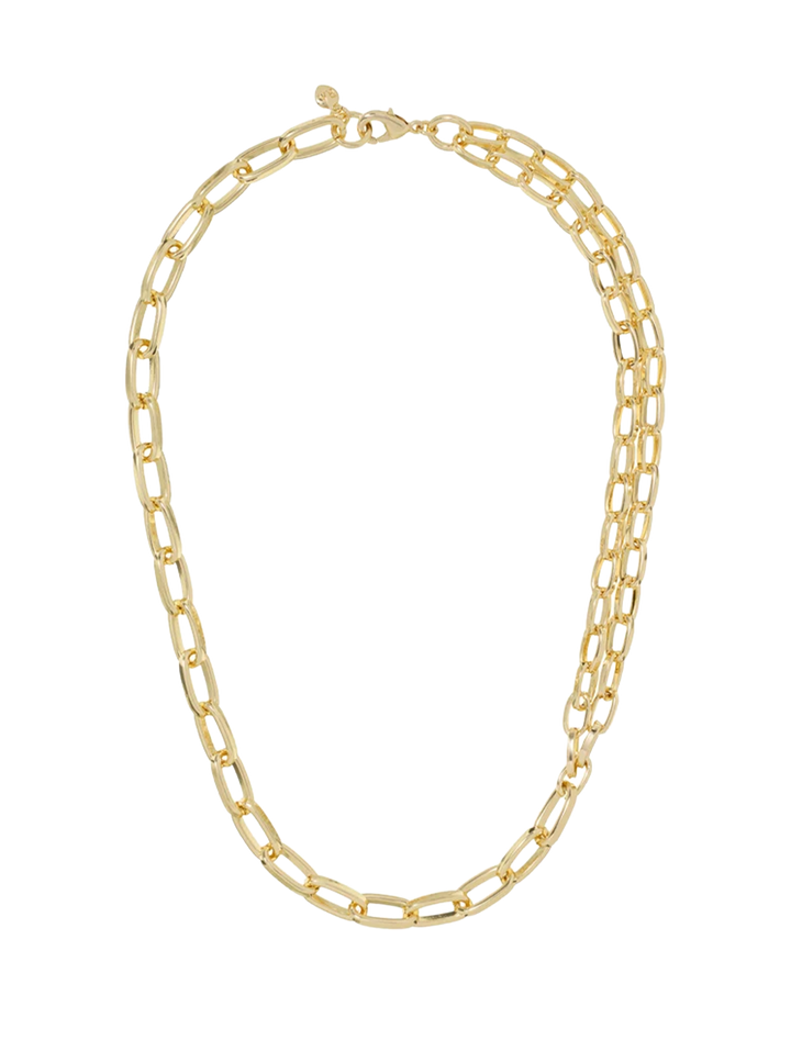 the paperclip double chain necklace
