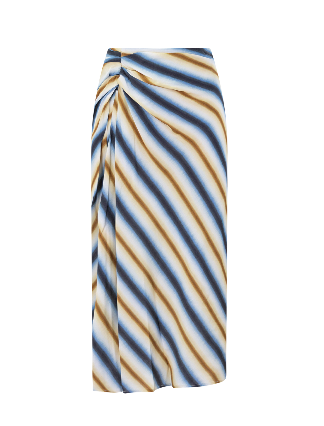 jean skirt in tahoe blue and chocolate stripe
