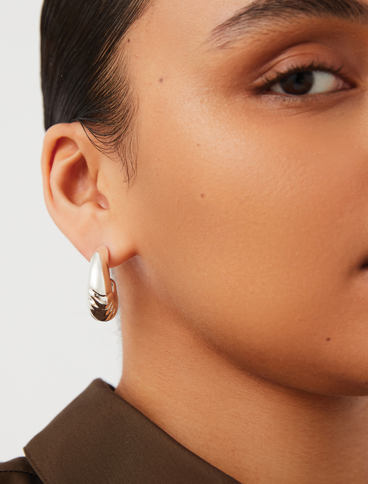 slim nelle hoops in silver