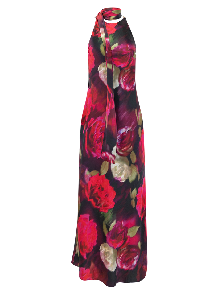 jaiden dress in deco rose print