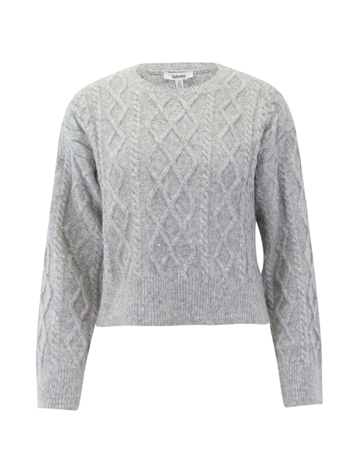 billie shimmer sweater in ice heather grey