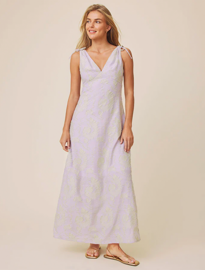 ezra maxi dress in orchid paisley