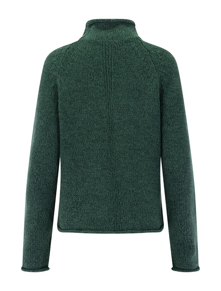 eastport cotton rollneck sweater in marled spruce