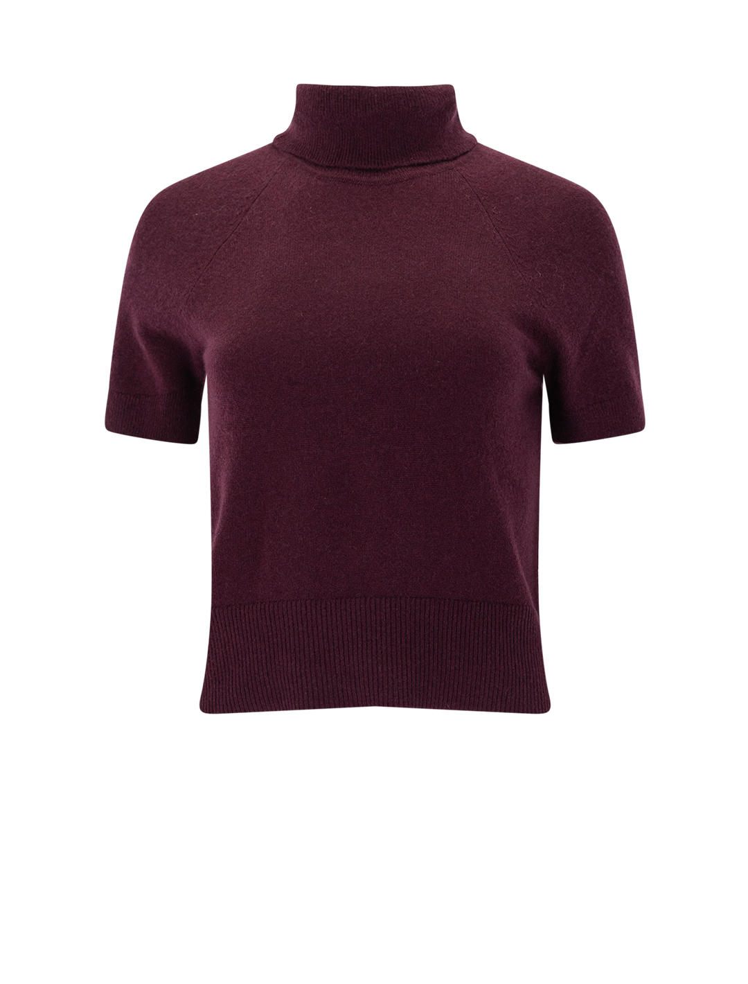 tori cashmere short sleeve sweater in merlot