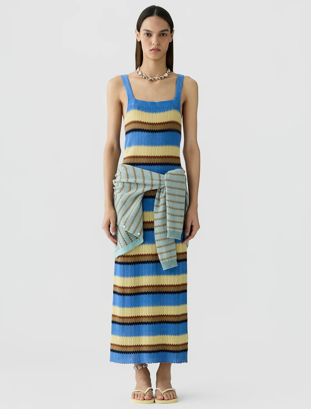 palazzo dress in delft blue