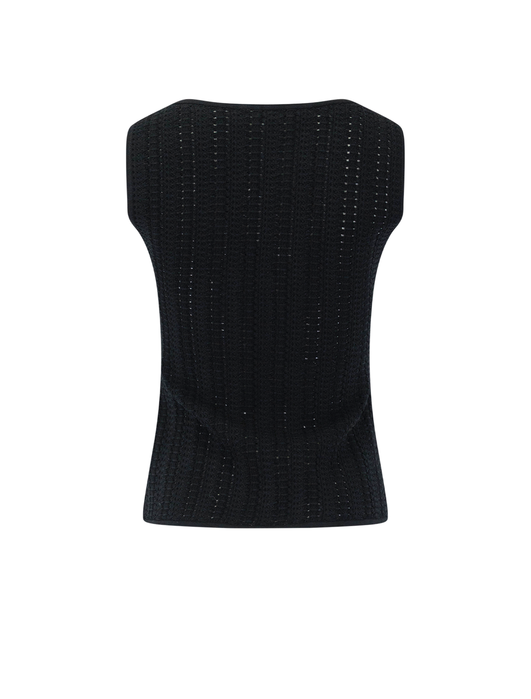 textured boatneck top in black