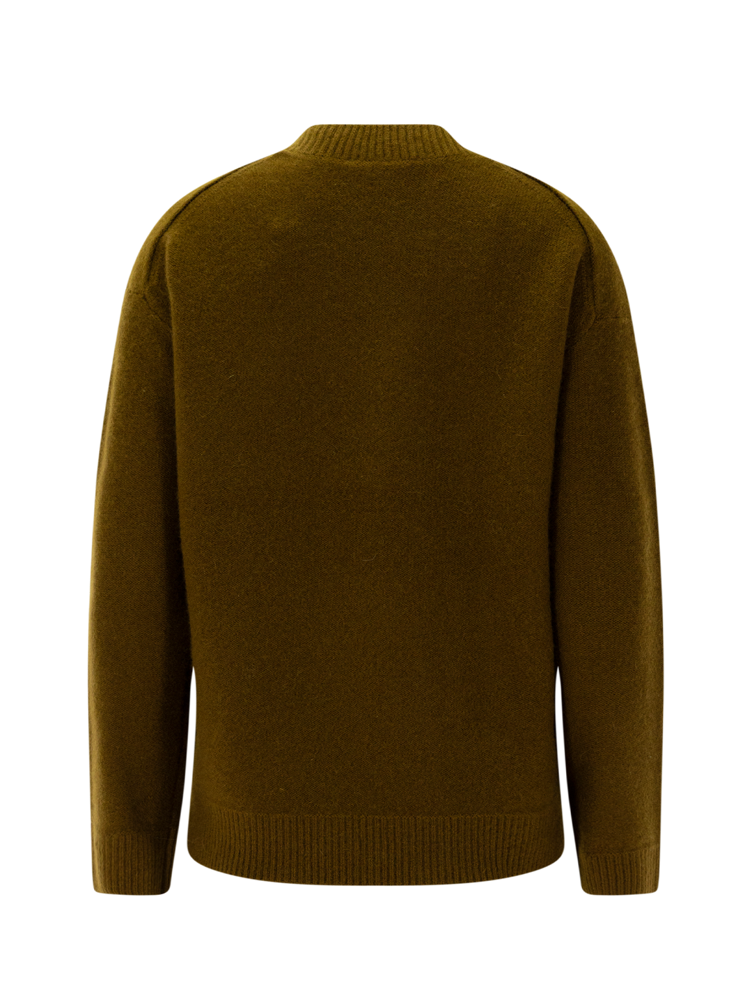 cashmere crewneck sweater in moss ochre