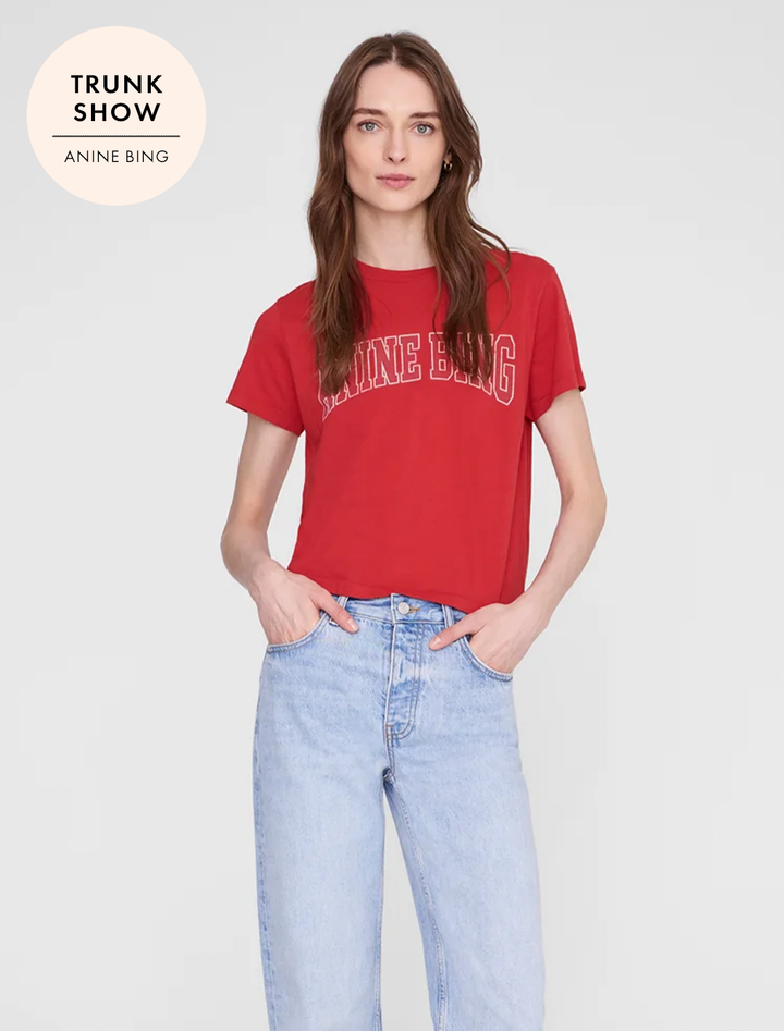 shelley tee in tango red