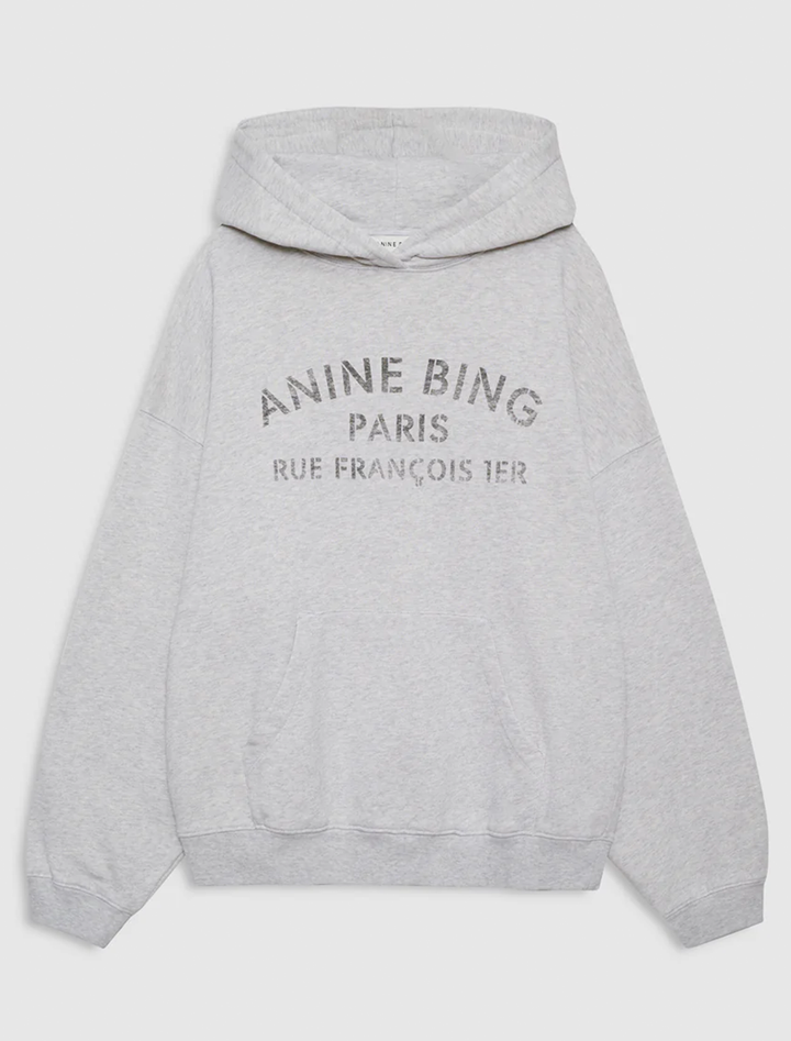 harvey sweatshirt in paris stencil in heather grey