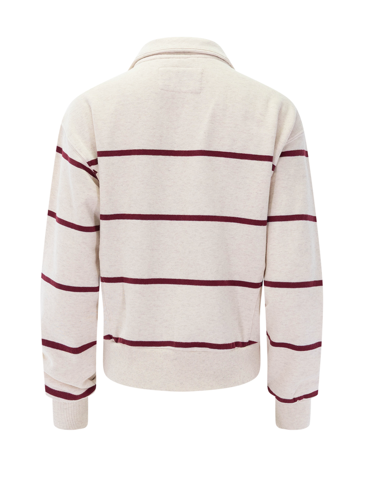 cloud 9 fleece half zip in oatmeal stripe