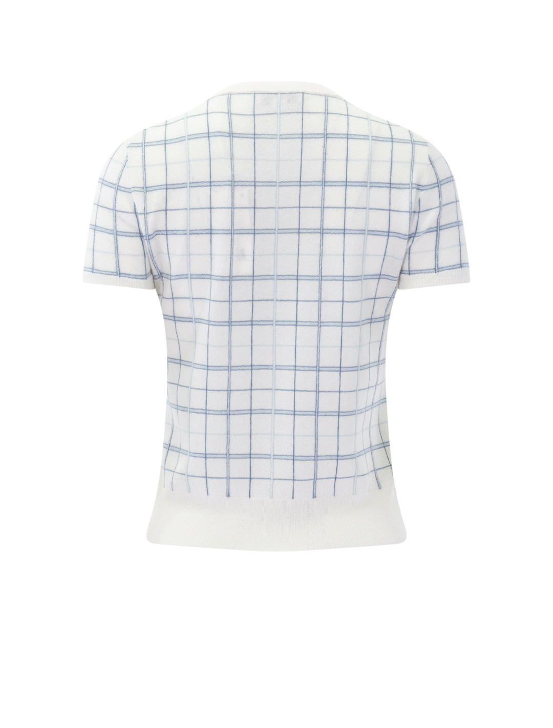short-sleeve crew in lagoon plaid