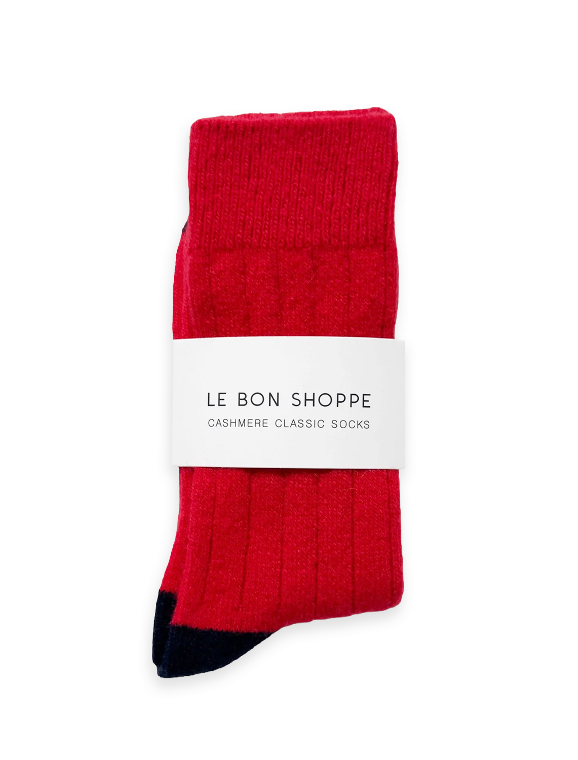 classic cashmere socks in poppy red