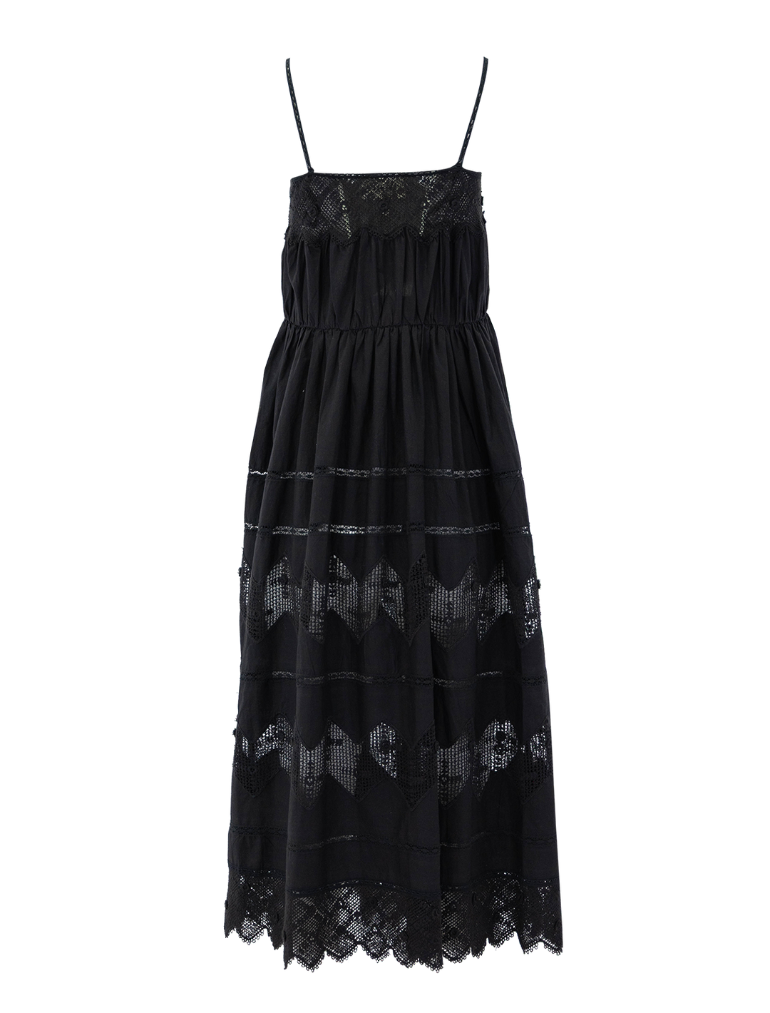 the rosette crochet dress in black